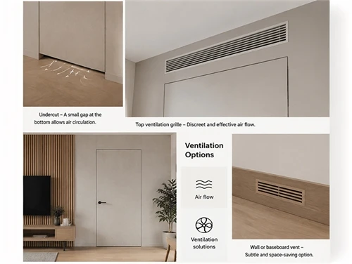 Vilka ventilationsalternativ finns det för ett rum med en dold sovrumsdörr?